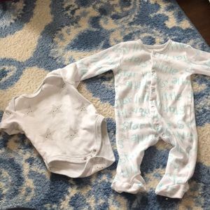 Baby footie with matching onesie